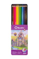 مداد رنگی 12 رنگ جلد فلزی بنیتو