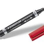 ماژیک قلمی دو سر قرمزرنگ استدلر مدل Lumocolor کد 2-348