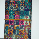 دفتر جلد نرم متوسط کاشی رنگی