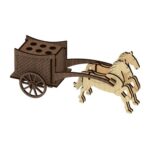 پازل چوبی سه بعدی جامدادی مدل درشکه