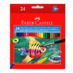 مداد رنگی آبرنگي 24 رنگ مقوايي طرح ماهی فابركاستل