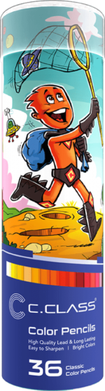 مداد رنگی 36 رنگ فلزی لوله ای سی کلاس - Image 2