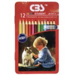 مداد رنگی 12 رنگ جلد فلزی CBS