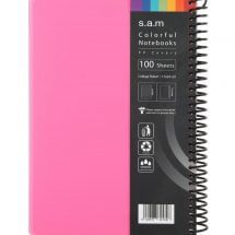 دفتر مشق وزیری 100 برگ جلد PP سیمی SAM