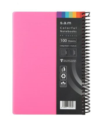 دفتر مشق وزیری 100 برگ جلد PP سیمی SAM دفتر مشق وزیری 100 برگ جلد PP سیمی SAM