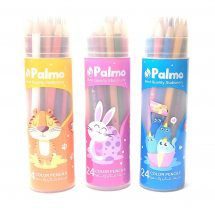 مداد رنگی 24 رنگ جلد فلزی استوانه ای پالمو