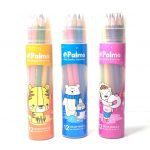 مداد رنگی 12 رنگ جلد فلزی استوانه ای پالمو