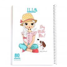 دفتر 80 برگ سیمی کلاسیک ILIA کد 89