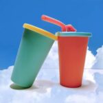 لیوان سیلیکونی بلند نی دار