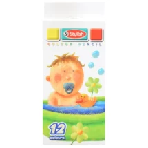 مداد رنگی 12 رنگ جلد مقوایی Stylish