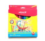 مداد رنگی 2 + 24 جلد مقوایی آریا کد 3017