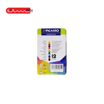 مداد رنگی 12 رنگ جعبه فلزی پیکاسو