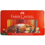 مداد رنگی کلاسیک 100 رنگ جعبه فلزی فابر کاستل