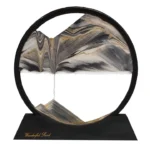 تابلو شنی گرد مدل Wonderful sand مشکی رنگ